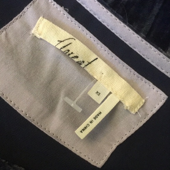 Anthropologie Floreat Blue Crushed Velvet Pocket Dress X- Small - Picture 3 of 8